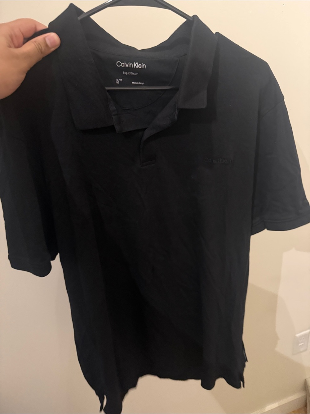 Calvin Klein Men's Black Polo with Subtle Logo